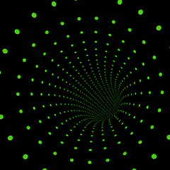 Green dots spiral tunnel animation