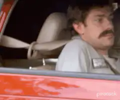Jim Halpert sinks in car seat