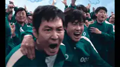 Squid Game players screaming in panic