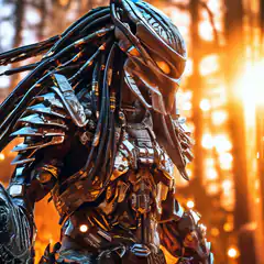 Predator in golden forest