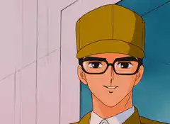 anime man in cap makes ok sign