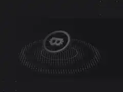3D Bitcoin coin on digital grid