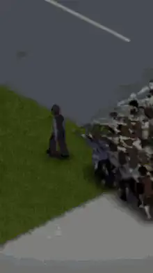 zombie horde chasing person