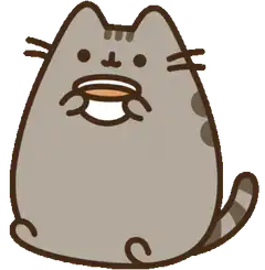 Pusheen eating a cookie
