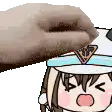 Hand patting anime character head