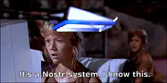 Nostr system computer screen
