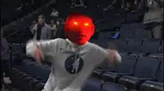 Red head guy transforms into Bitcoin