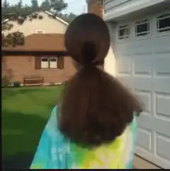 Girl turns around with braces