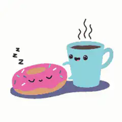kawaii coffee and donut