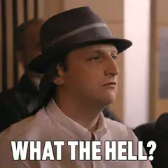 What the hell? confused man in hat