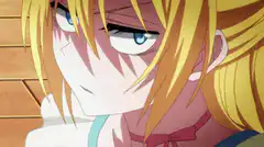 Anime girl with blonde hair and blue eyes