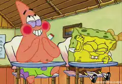 SpongeBob and Patrick laughing