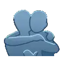 blue hugging couple emoji