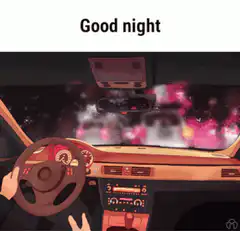 Good night driving through pink clouds