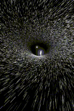 Starfield tunnel with glowing center