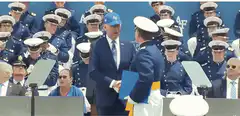 Trump trips cadet at Air Force Academy