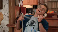 Joey laughing on phone