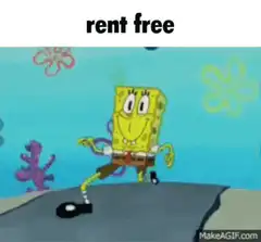 SpongeBob dancing rent free