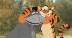 Tigger hugging Eeyore