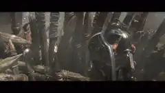 Orc warrior throws a helmet