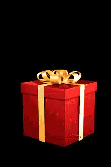 Red gift box opens with hearts