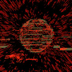 Red glitchy sphere