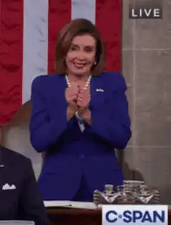 Nancy Pelosi clapping