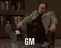 James Gandolfini as Tony Soprano saying GM
