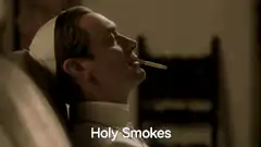 Pope smoking cigarette
