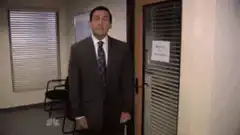 Michael Scott bowing in office