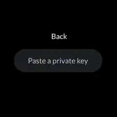 Paste a private key button