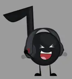 Happy music note with headphones