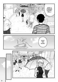 Manga panel with woman under umbrella