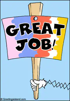 Great Job Sign Cartoon