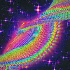 Psychedelic rainbow wave in space
