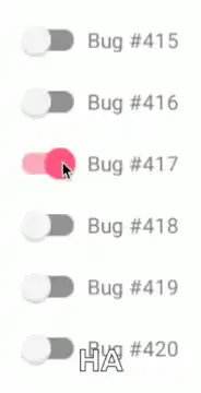 Toggling bug report switches