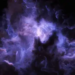 Purple and blue nebula clouds