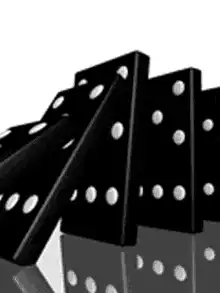 black dominoes falling