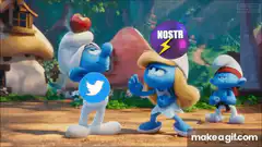 Smurfette kicks Twitter Smurf