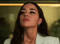 Woman looking up and talking