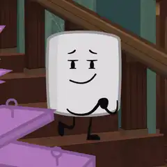 Marshmallow character smiling and talking