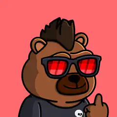 cool bear with sunglasses and mohawk