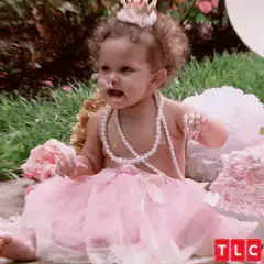Baby princess eating flower