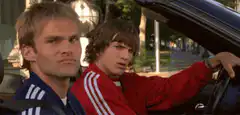 Silas and Brad in the car