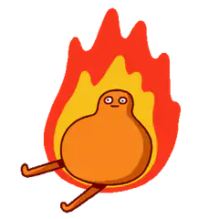 burning chicken cartoon