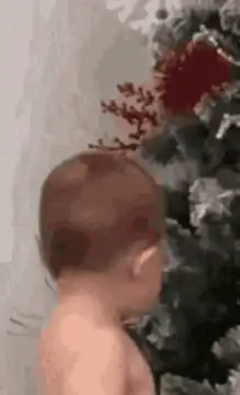 Baby turns around with a smug look