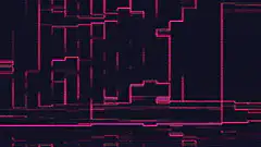 Pink glitchy circuit board animation