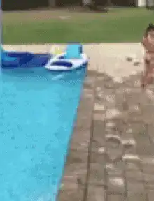 Toddler falls into pool