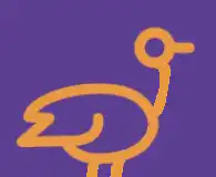 orange ostrich icon on purple