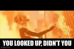 Man looking up at explosion